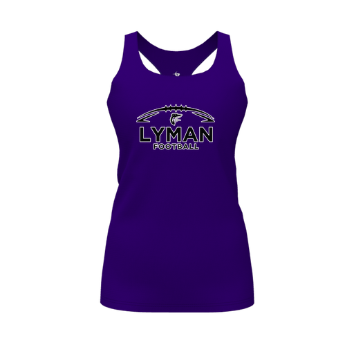 [CUS-DFW-RCBK-PER-PUR-FYS-LOGO1] Racerback Tank Top (Female Youth S, Purple, Logo 1)
