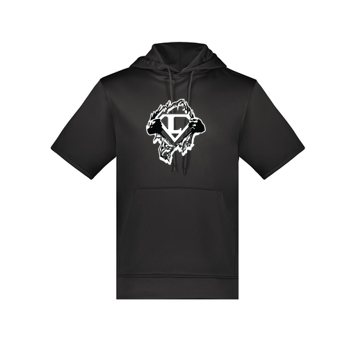 [6871.080.S-LOGO3] Men's Dri Fit Short Sleeve Hoodie (Adult S, Black, Logo 3)
