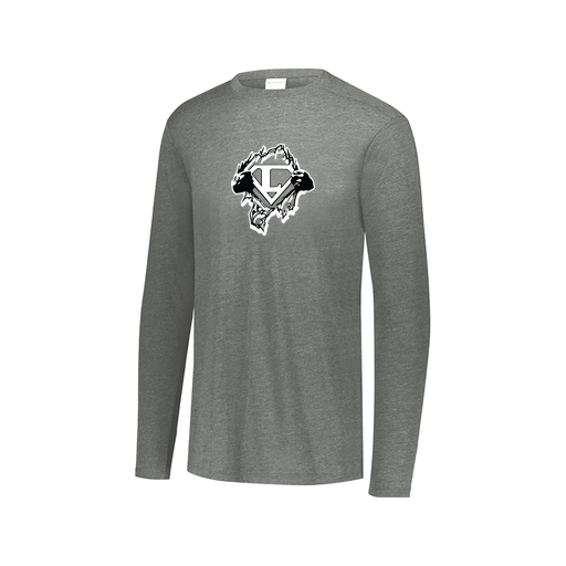 [FTLCUBGY-AXS-LOGO3] Decker Men's Tri-Blend T-Shirt - Long Sleeve (Adult XS, Gray, Logo 3)